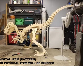 Raptor Dinosaur Pattern. dxf and SVG format files for router or laser cutting in 1/2 inch material.