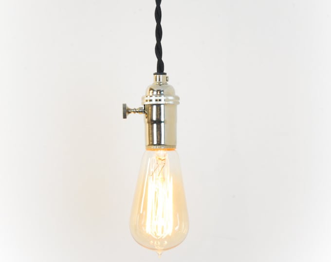 Pendant Lights Wiresnjars Nickel Pendant Light Chrome Hanging Plug In Lamp Modern Lighting Kitchen