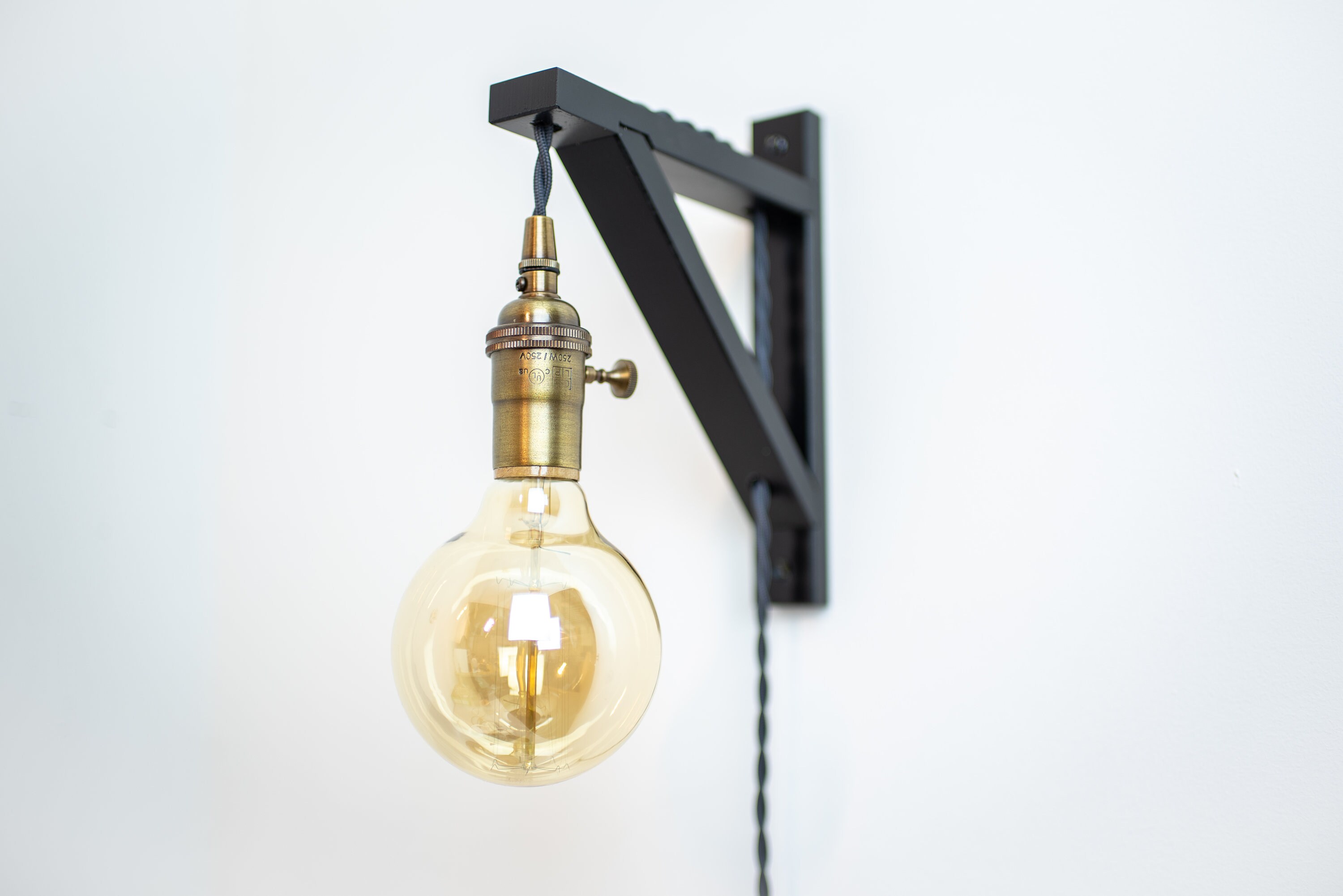 Wall Lamp Sconce Plug In Light Black Fixture Wall Lamp Sconce Plug In Light Black Fixture Accent Lighting Mood Farmhouse Decor Antique Brass Wood