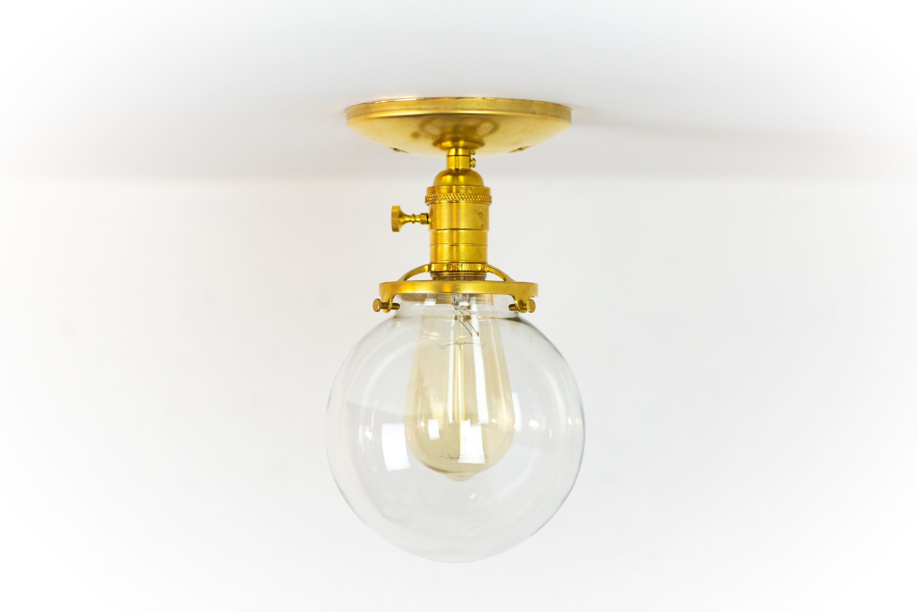 Glass Globe Light Brass Ceiling Modern Lighting Glass Globe Light Brass Ceiling Modern Lighting Industrial Lights Semi Flush Mount Fixture Bathroom Country