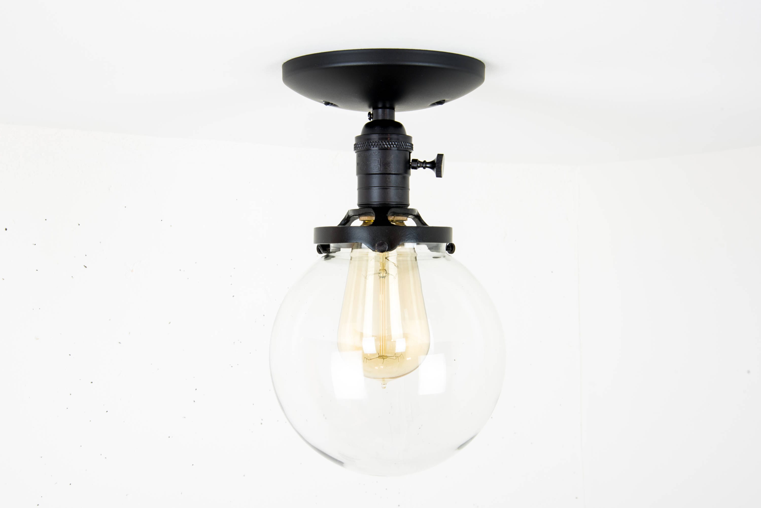 Globe Ceiling Light Black Fixture Mounted Flush Globe Ceiling Light Black Fixture Mounted Flush Mount Glass Modern Semi Lamp