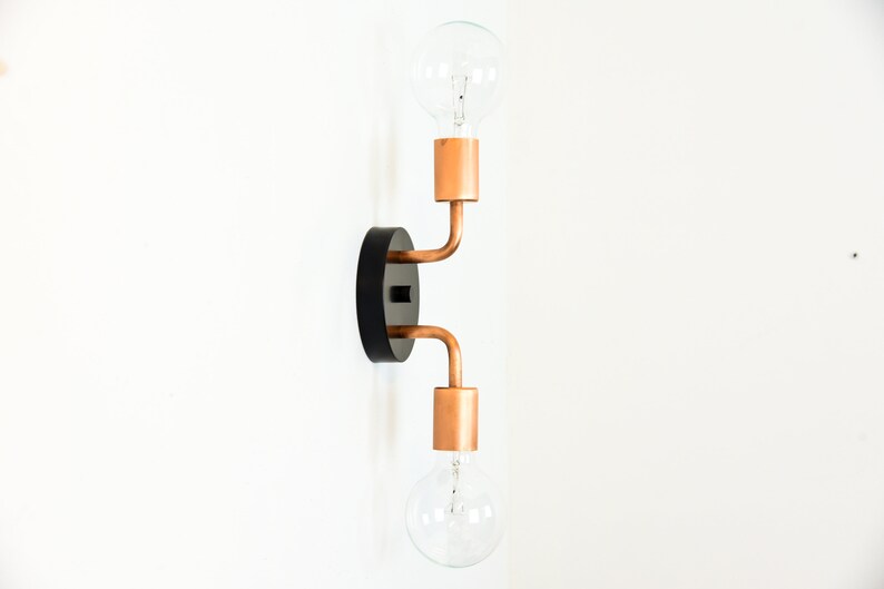 Copper Wall Lamp Black Sconce Vanity Lights Bathroom Modern Mid Century Lighting Fixture