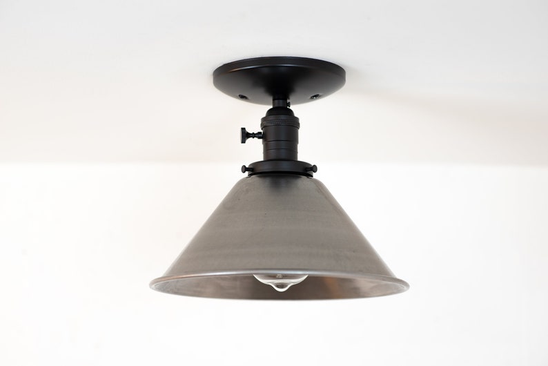 Industrial Ceiling Light Semi Flush Mount Black Light Etsy