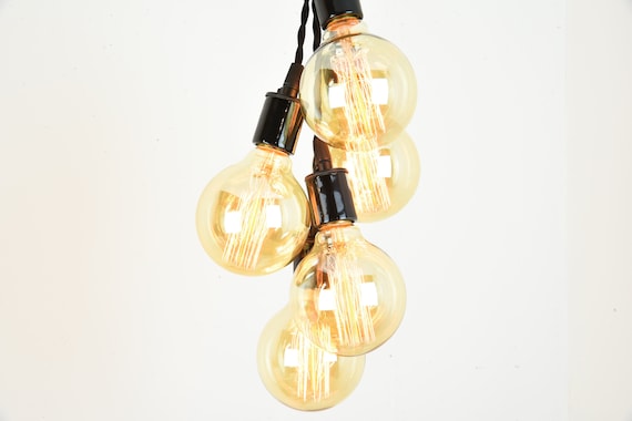Bare Bulb Chandelier 3 Light Cluster | Industrial Light Bare Bulb Chandelier 3 Light Cluster | Industrial Light