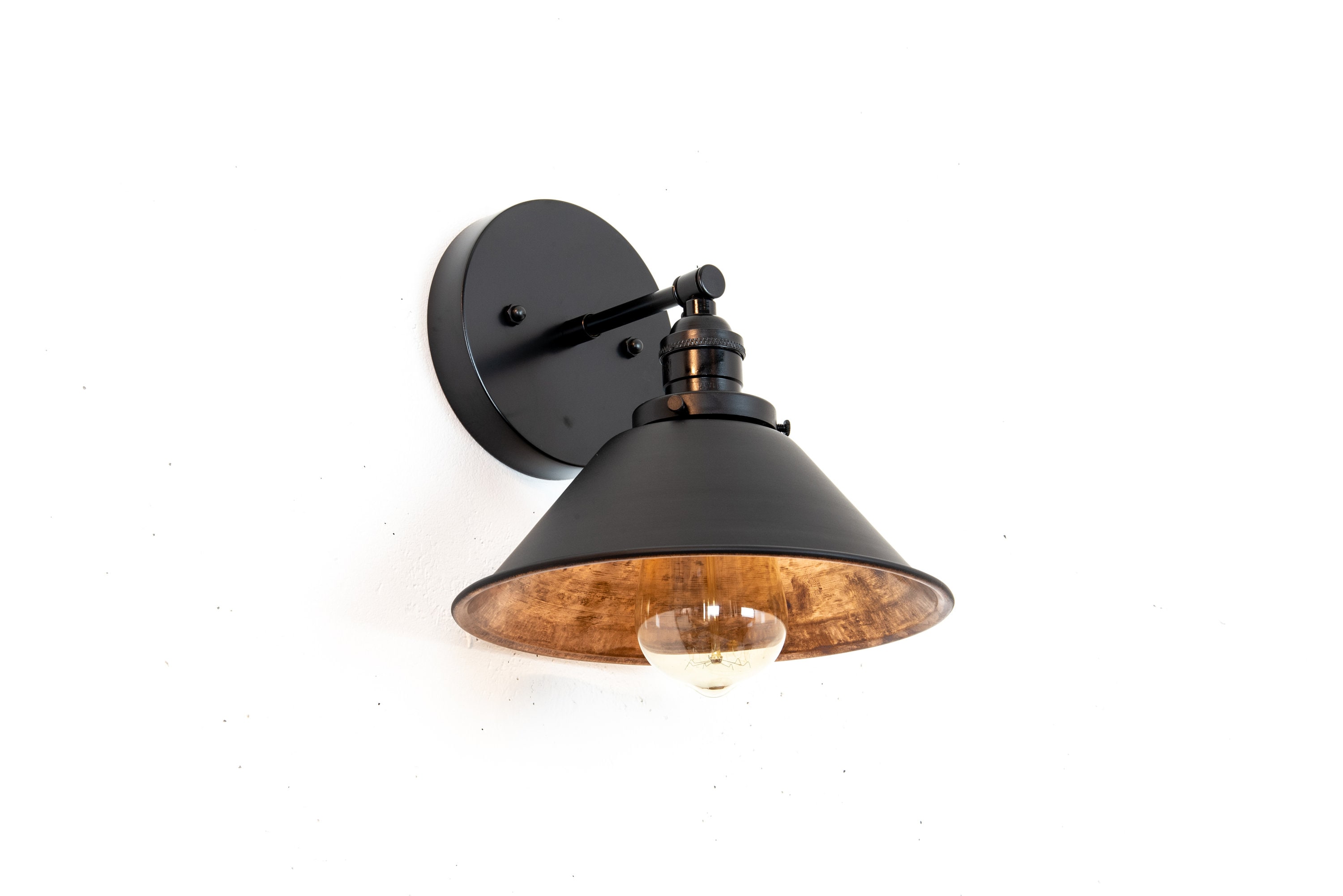 Unique Copper And Matte Black Bathroom Vanity Light Fixture