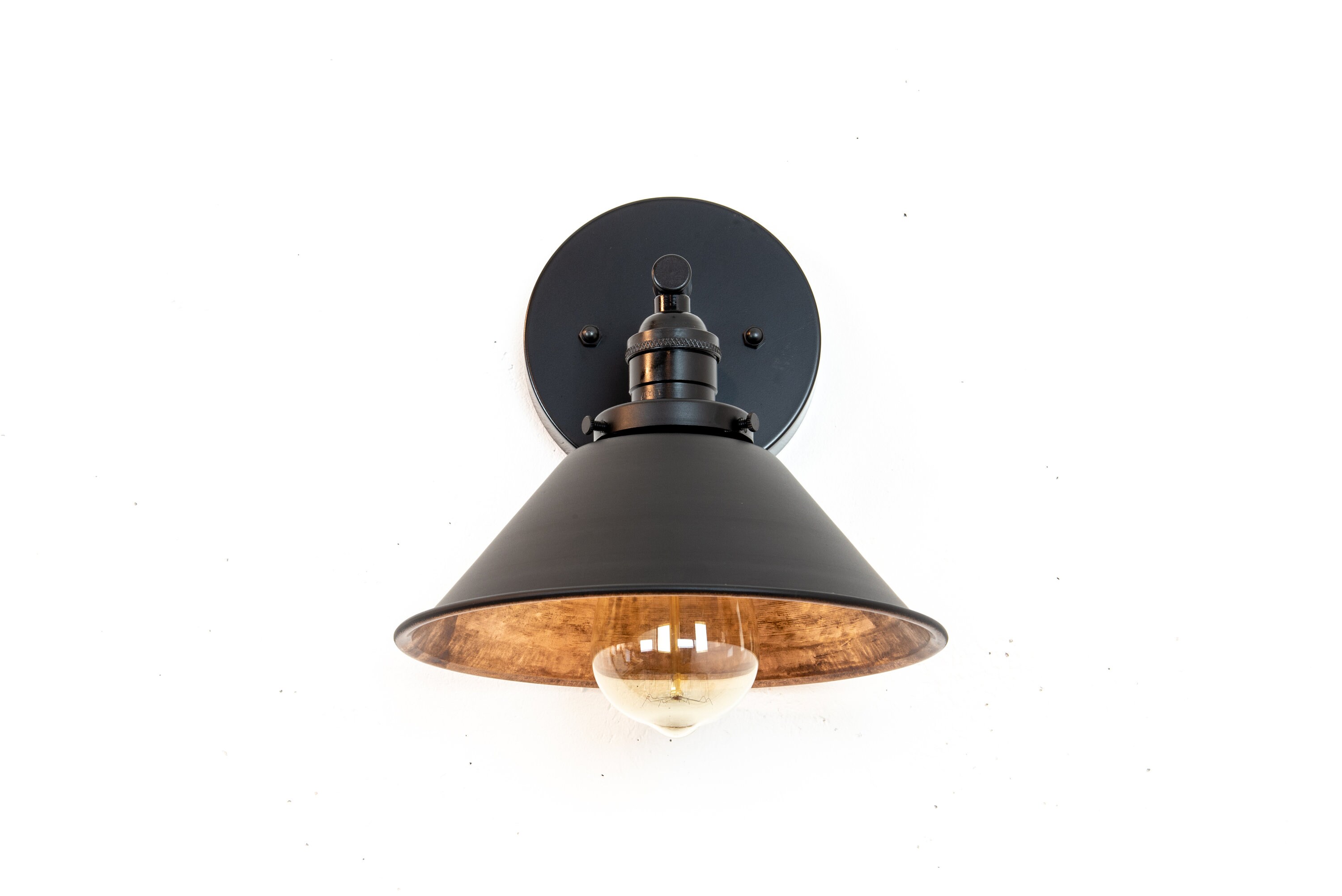 Unique Copper and Matte Black Bathroom Vanity Light Fixture