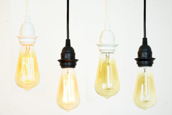 Cord Set With Bulb Socket Black Pendant Light White Pendant Light Plug In Pendant Hanging Lights Drop Lights Edison Bulb Lamp