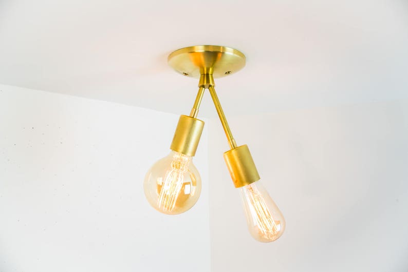 Ceiling Mounted Light Fixture Unfinished Brass Flush Mount