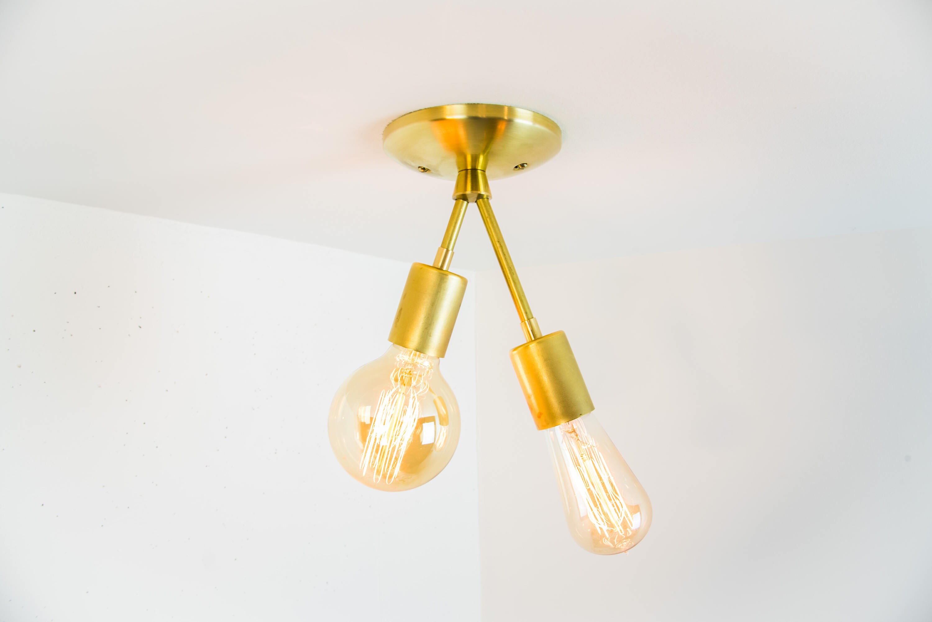Ceiling Mounted Light Fixture Unfinished Brass Flush Mount
