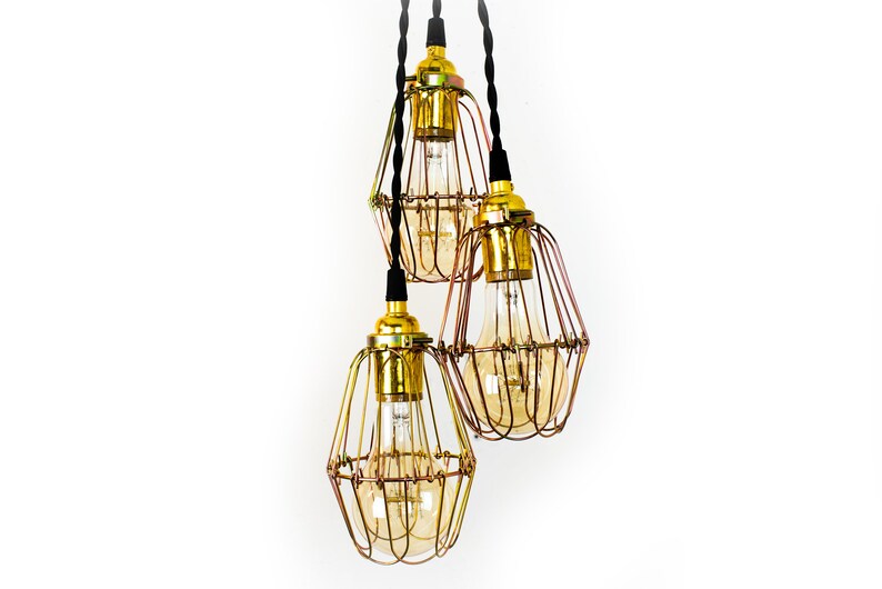 Rustic Pendant Lighting Cage Light Chandelier Bulb Guard Image 0
