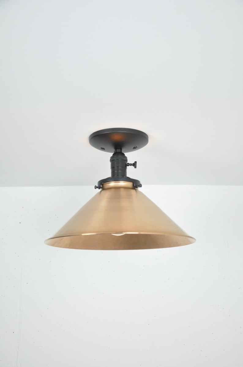 Large Ceiling Light Copper Lighting Flush Mount Lamp Etsy