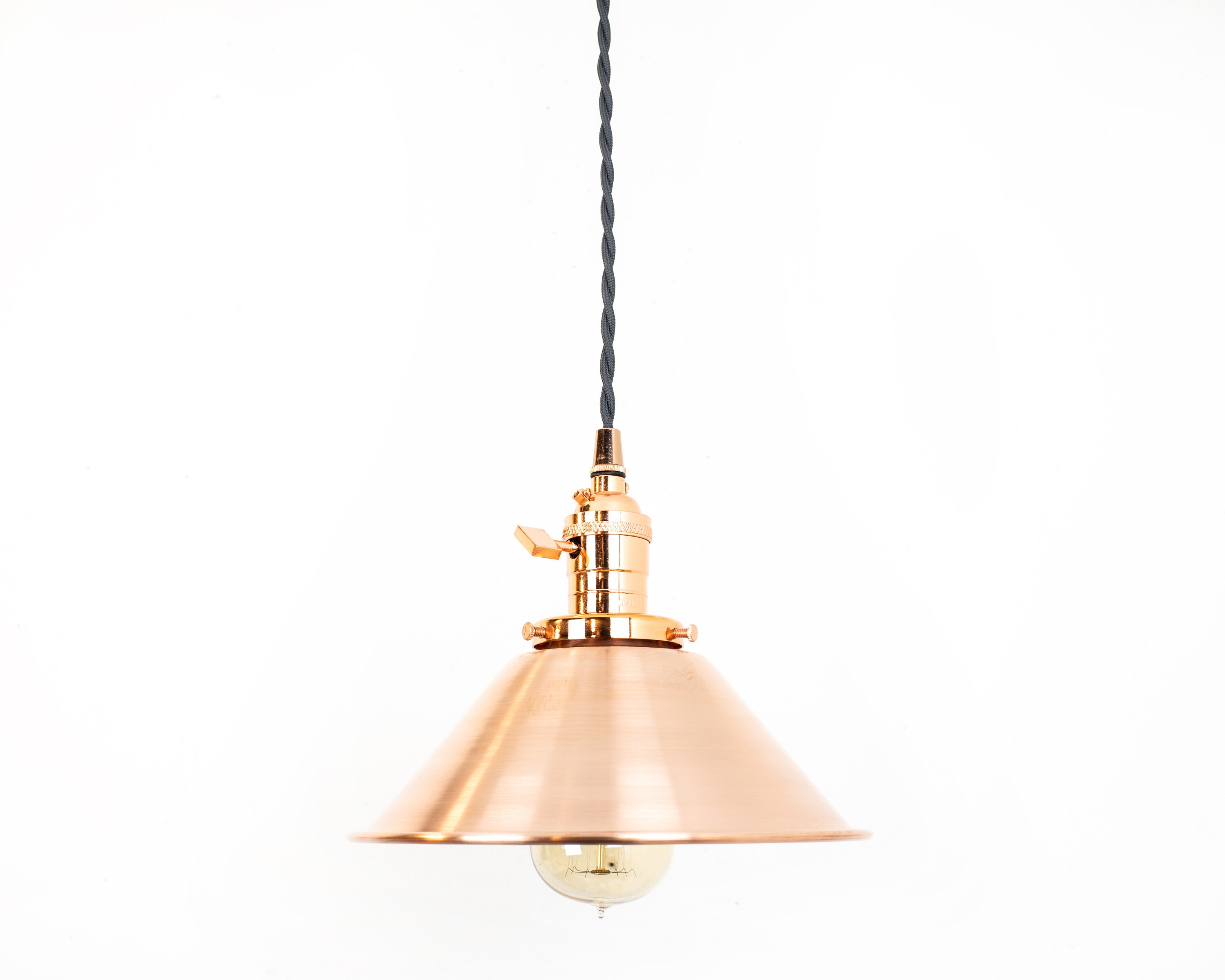 Rustic Copper Pendant Light Fixture Plug In Pendant Lights
