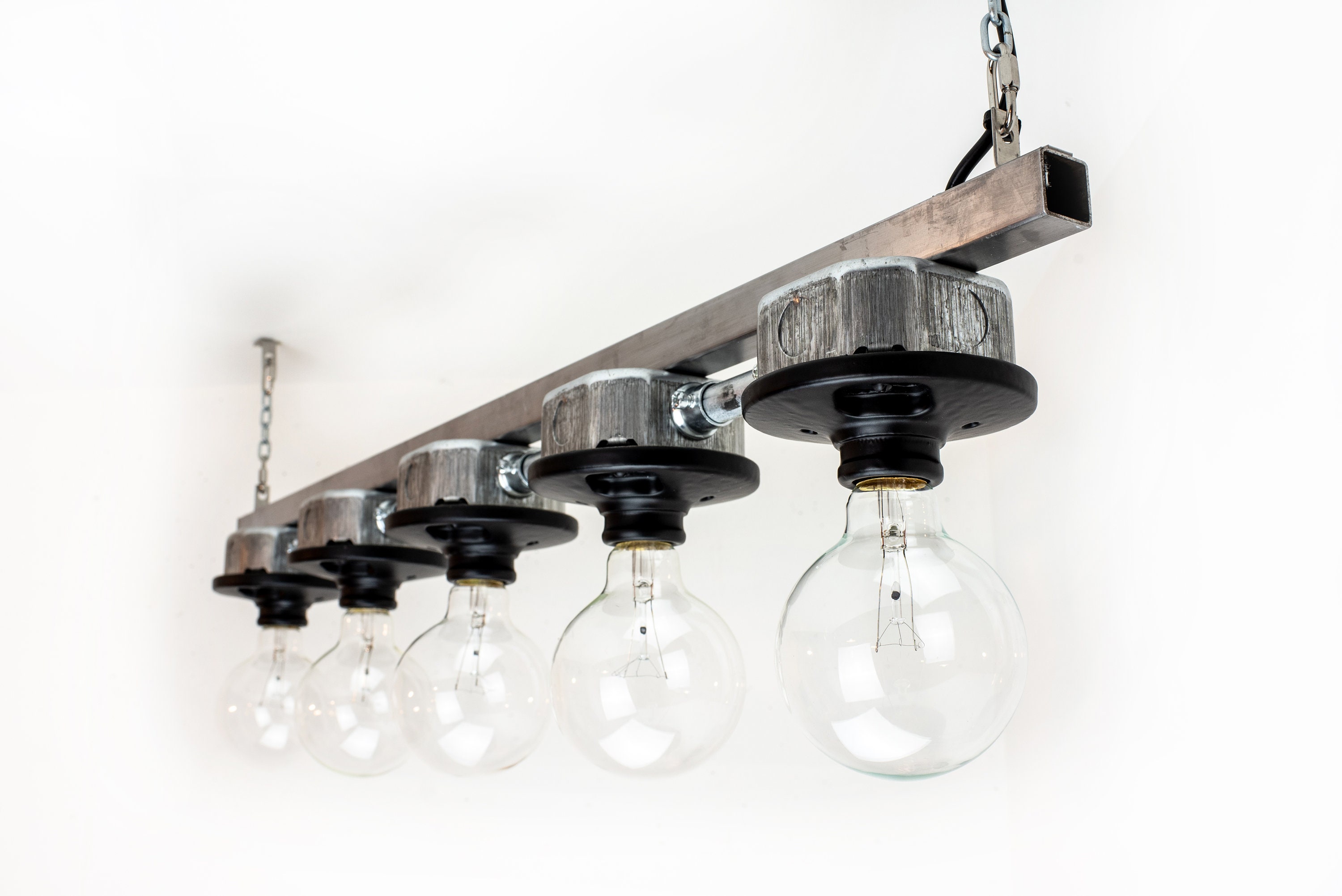 Industrial Style Lighting Plug In Pendant Light 5 Bulb Light Fixture