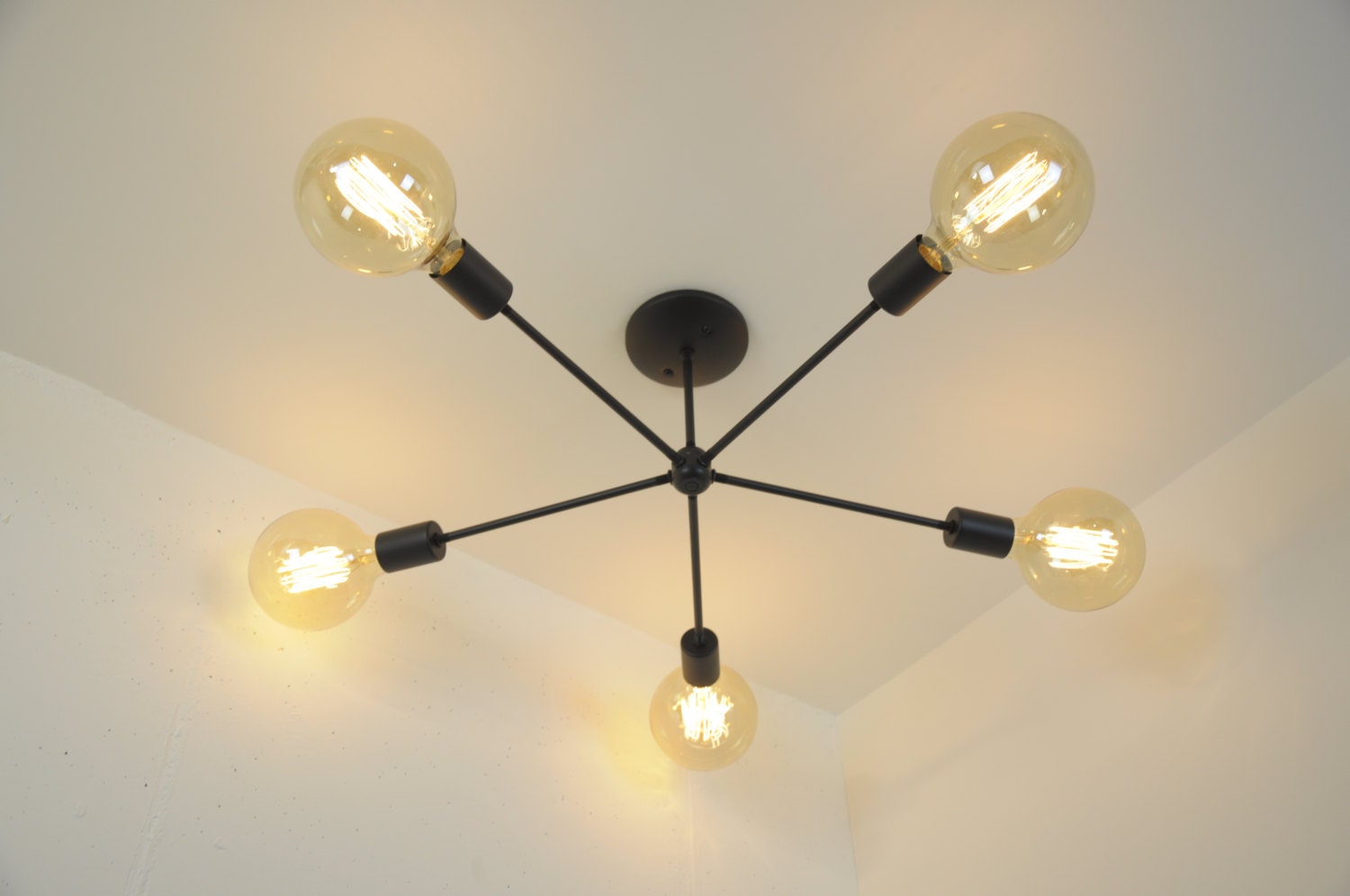 Big Modern Chandelier Mid Century Light Sputnik Lamp Big Modern Chandelier Mid Century Light Sputnik Lamp Black Ceiling Unique Fixture 5 Arm Flush Mounted