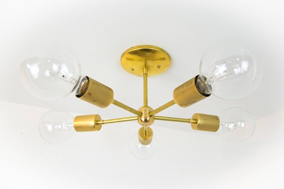 Modern Chandelier Mid Century Light Sputnik Light Fixture Modern Ceiling Light Brass Lamp Ceiling Mounted Light Flush Mount