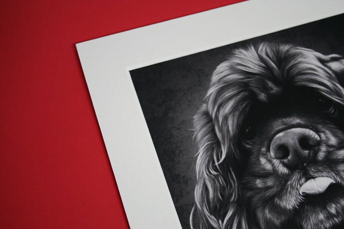 Cocker Spaniel Art Print, Hand Drawn Black and White Portrait of Cute ...