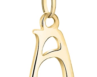 9ct Gold Initial Pendant, Personalised Alphabet Letter Charm A-Z