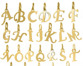 Massives Gold 9ct / 10k / 14k Anfangsanhänger Name Charme Geschenk Personalisierter Schmuck Monogramm Alphabet Buchstabe a b c d e g h j l k m n p r s t