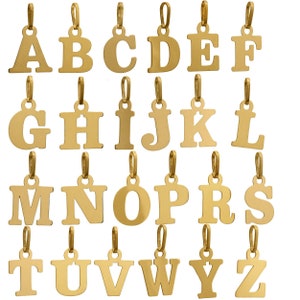 Colgante de oro de 10 quilates Personalizado Encanto de letra inicial Sólido de 10 quilates Oro amarillo