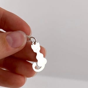 Silver Cat Clip-On Charm – Cute Kitty Pendant for Bracelet or Necklace 925 Sterling Silver
