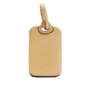 10K /14K Solid Gold Custom Engrave Rectangular Heart Pendant for Necklace Personalised Dainty Solid Gold Charm