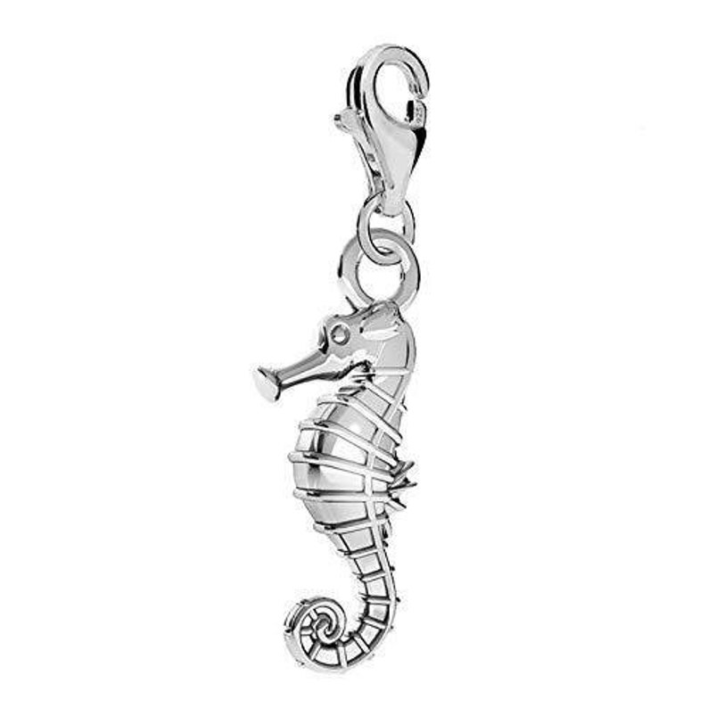 925 Sterling Silver Seahorse Clip On Charm