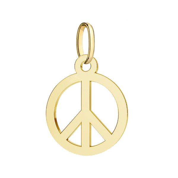 Solid Gold Peace Necklace - Etsy