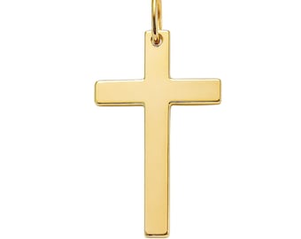 Gold Cross Pendant Charm for Necklace Solid 9ct/10k/14k/18k Gold