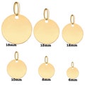 9K Gold Round Engravable Circle Disc Pendant for Necklace - Personalized letter charm, Initial Pendant 9ct /375 Solid Yellow product logo