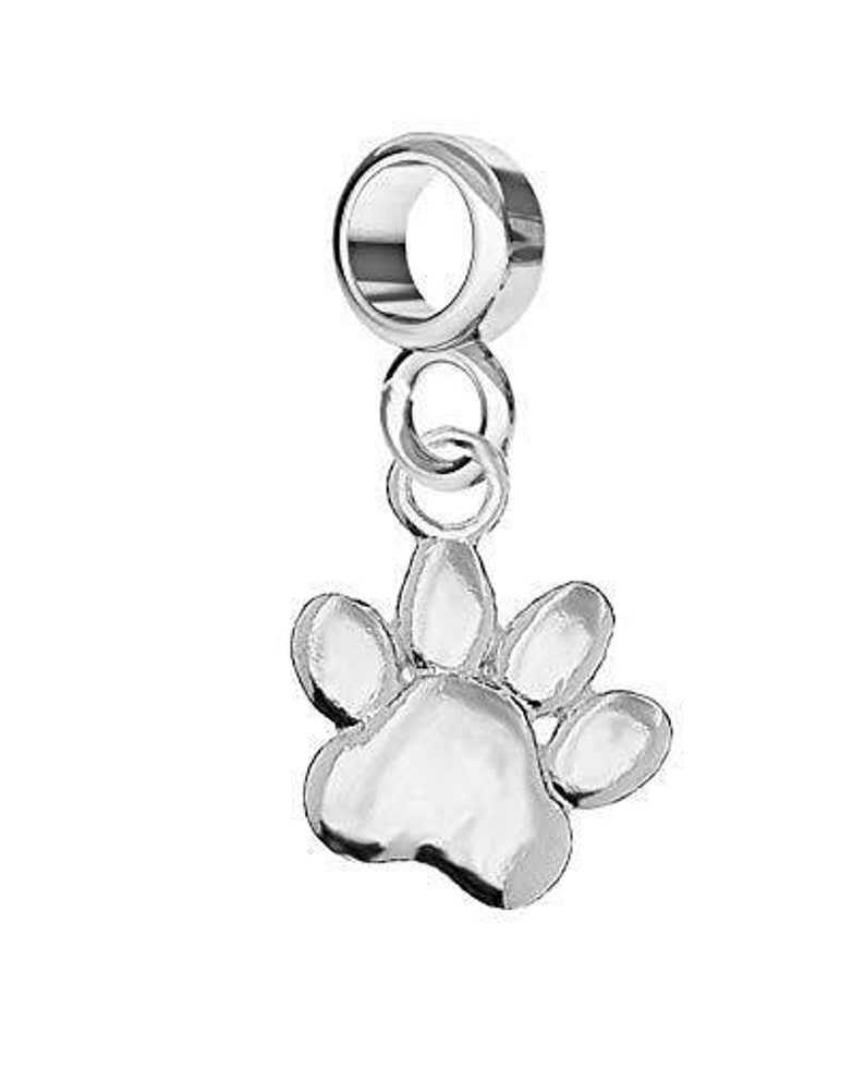 Sterling Silver 925 Dog Paw Charm Bead For Branded Charms Bracelet