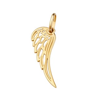 Colgante de ángel guardián con alas doradas para collar, oro macizo de 9 ct/10 kt/14 kt