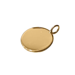 14k 10k 9ct gold disc pendant 1mm thickness rounded edges 10-16mm diameter for Engraving and Stamping.