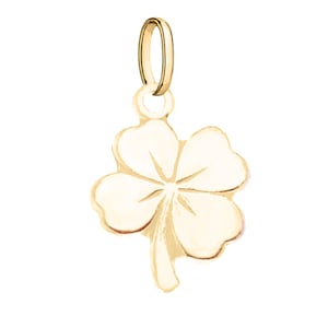 9ct Gold Lucky Clover Pendant Charm for Necklace Solid Gold