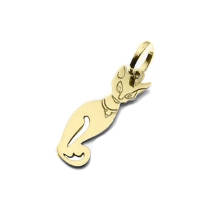 9K Gold Cat Sphynx Pendant For Necklace 375 9ct gold