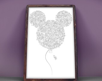 Disney Poster - The Happiest Poster on Earth - 100's of characters