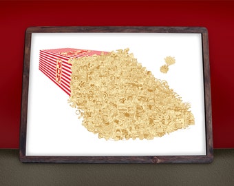 The Ultimate Movie Poster. "No More Popcorn" Silk-screen, hand signed. 18 x 24".