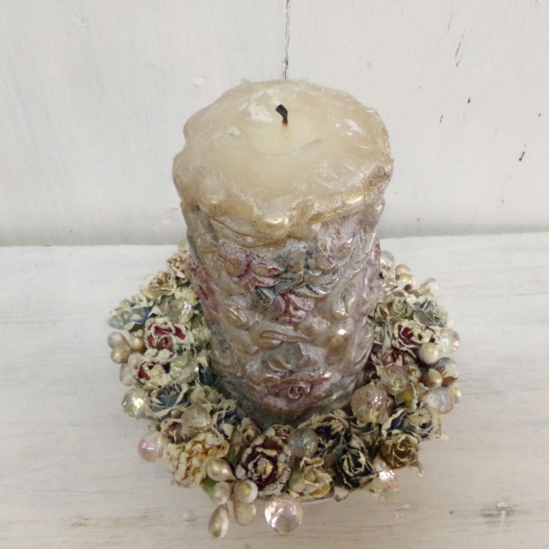 Vintage Carved Roses Candle Holder Etsy