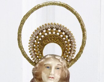 聖なる光背の木彫り：金箔を施したカトリックの装飾 - Etsy 日本