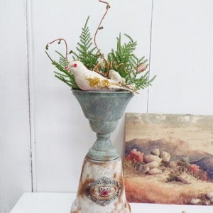Vintage verrostete Grünspan Trophy Cup Vase