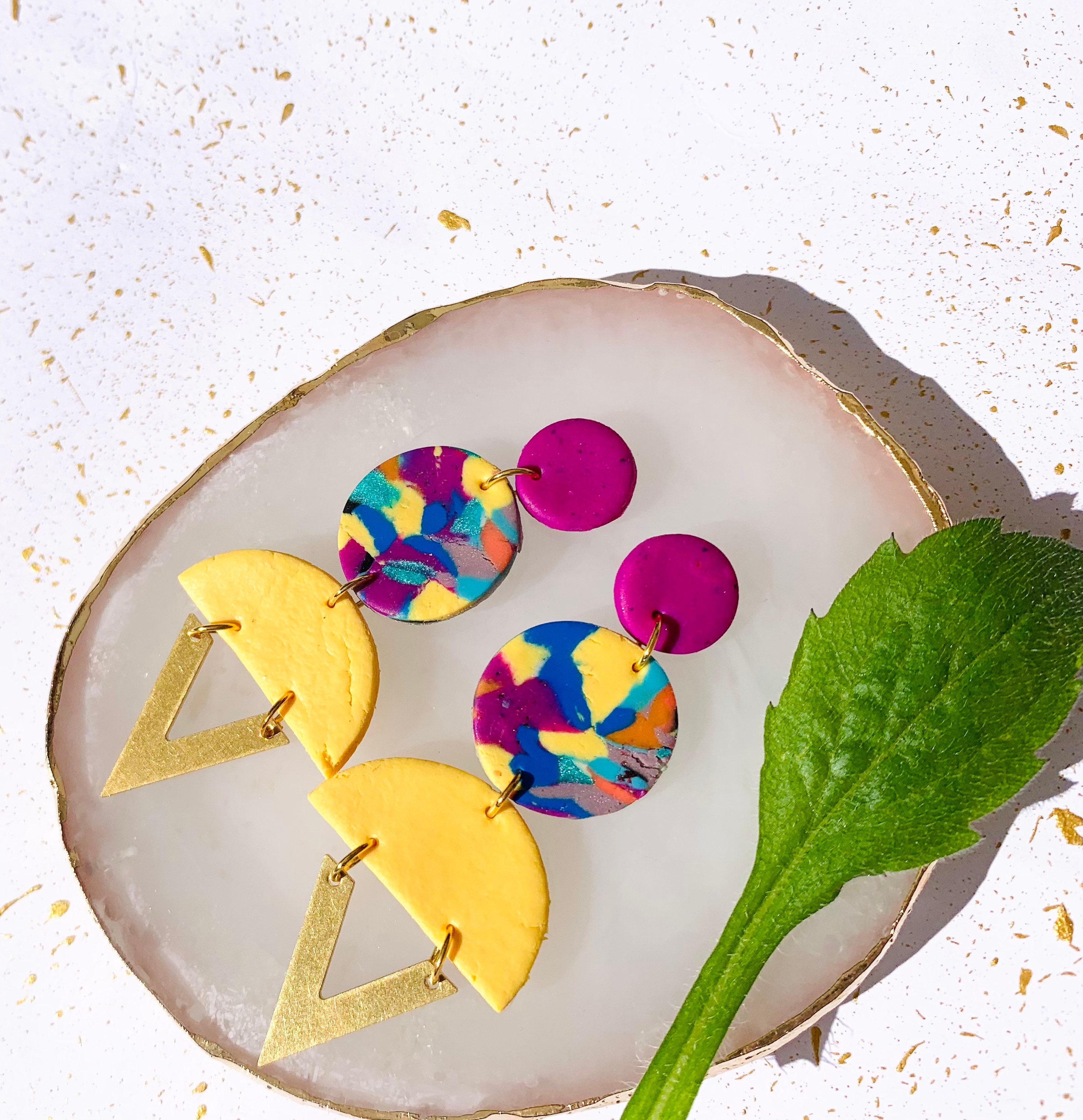 Colorful Contemporary Earrings. Funky Colorful Earrings. Etsy