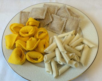 Felt Pasta Set, Pick 3 Varieties, Felt Food, Play Food