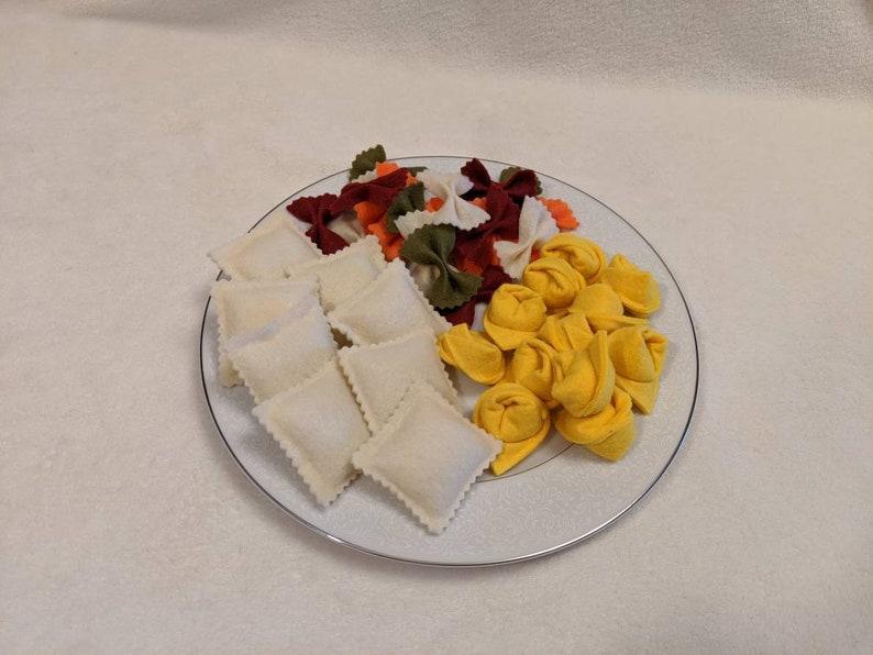 Felt Pasta Set of 8 Felt Food Play Food Noodles Ravioli Etsy