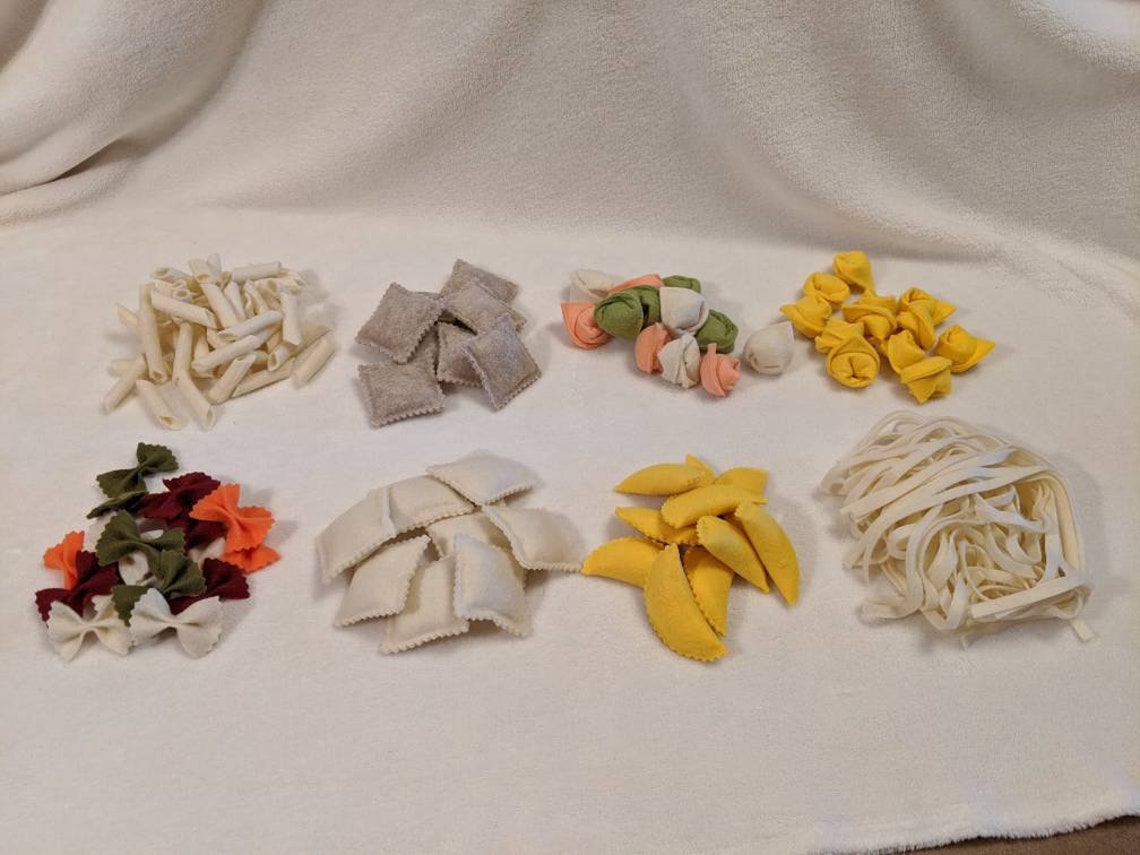 Felt Pasta Set of 8 Felt Food Play Food Noodles Ravioli Etsy