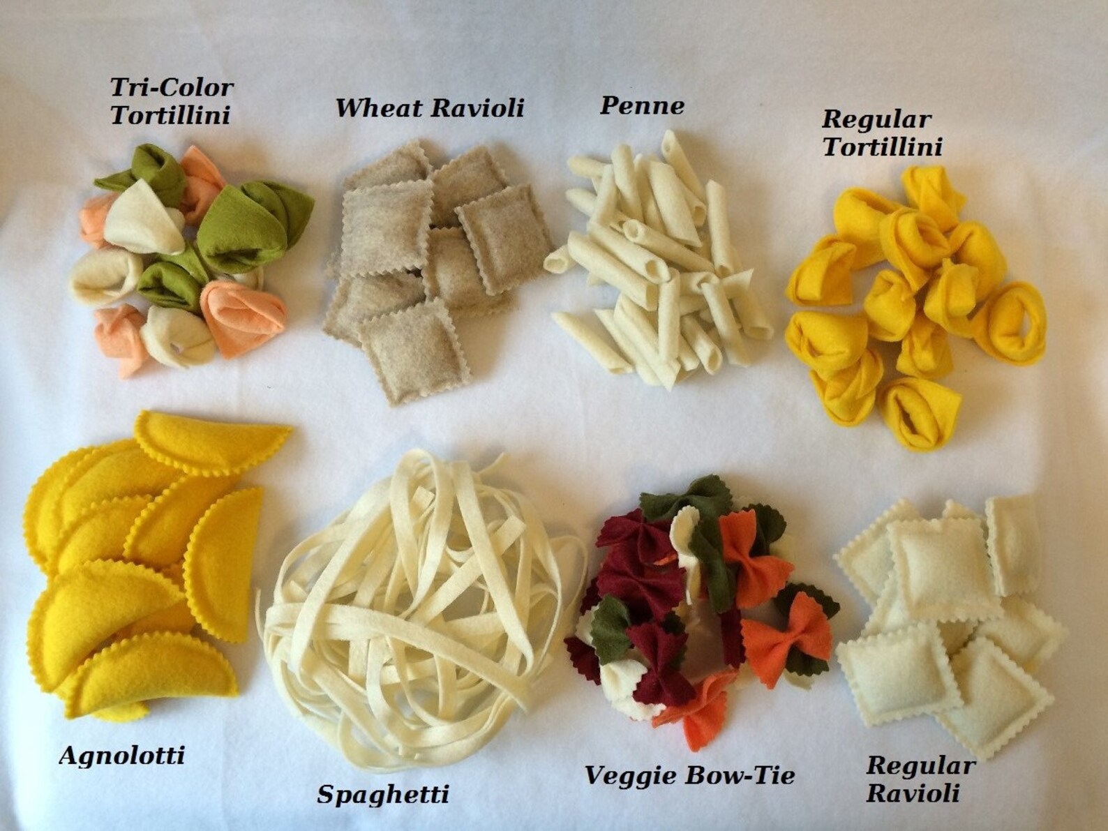 Felt Pasta Set of 8 Felt Food Play Food Noodles Ravioli Etsy