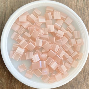 5x5mm Tila® Beads, (2) 0.8mm Holes, Pink Pearl Ceylon (TL519), 50 Beads