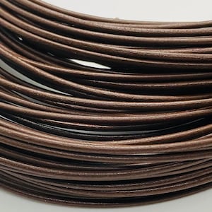 Greek Leather, Handmade, Brown, 2mm thick. Price per 2-meter.