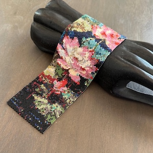 Peyote Stitch Pattern ONLY - Lotus Bracelet / Bookmark V