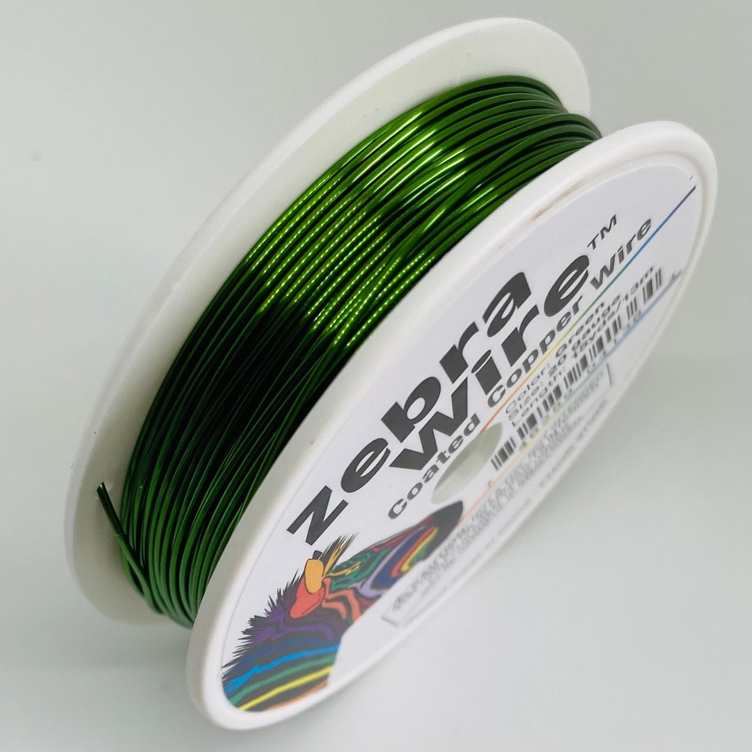 Zebra Wire, Colour-coated Copper, GREEN, Round 20ga. 15 Yards. - Etsy