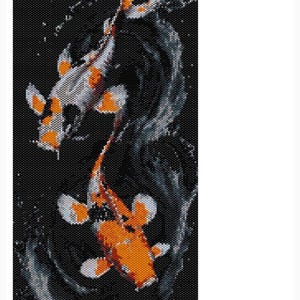 Peyote Stitch PATTERN ONLY - Two Koi Fish