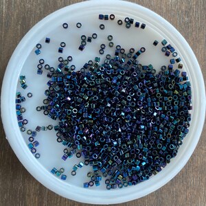 11/0 MIYUKI Seed Beads, Delica, Blue Iris (DB0002) (DB2) (DB002) (DB02), 5g